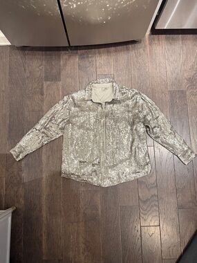 Sequin button-down top in Silver